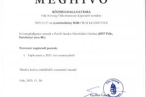 Meghívó közmeghallgatásra