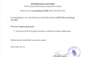 Meghívó közmeghallgatásra